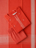 PREORDER -THARA- KANANKABARA ORANGE - OFFICE WEARS- HANDLOOM COTTON- SALWAR SUIT WITH DUPATTA - LABEL ZIVARA