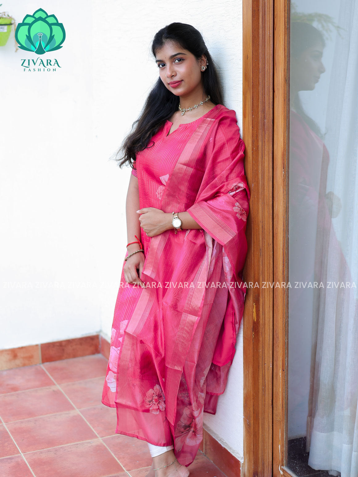 PINK - Pavani - FESTIVE WEAR HOT SELLER EXCLUSIVE TOP AND DUPATTA SET for women- Label Zivara