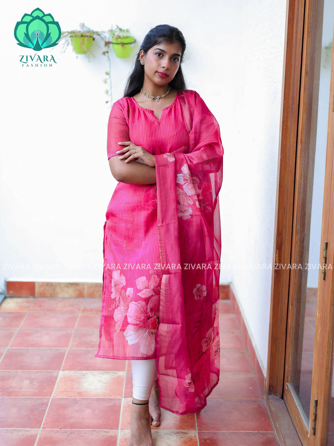 PINK - Pavani - FESTIVE WEAR HOT SELLER EXCLUSIVE TOP AND DUPATTA SET for women- Label Zivara