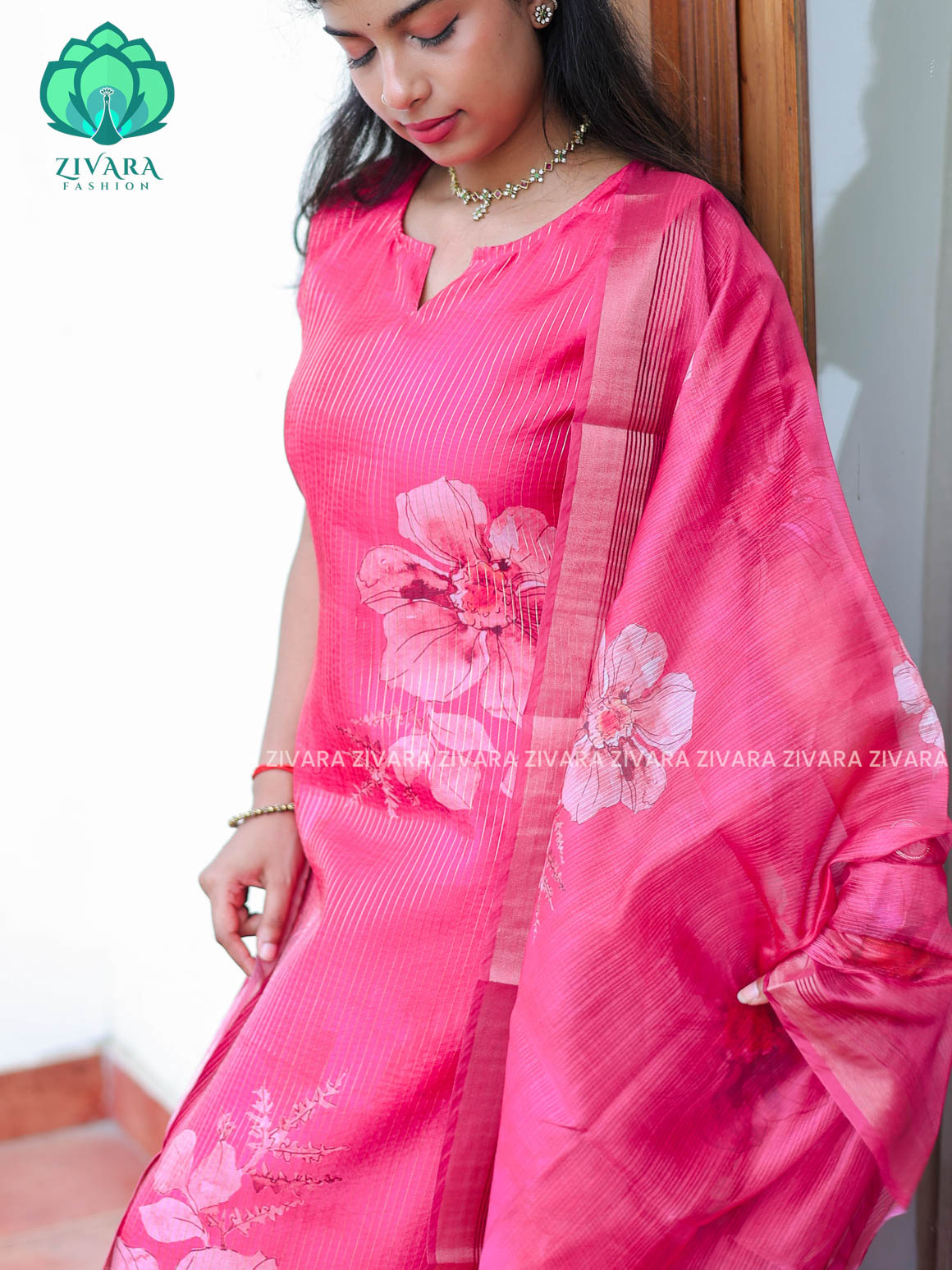 PINK - Pavani - FESTIVE WEAR HOT SELLER EXCLUSIVE TOP AND DUPATTA SET for women- Label Zivara