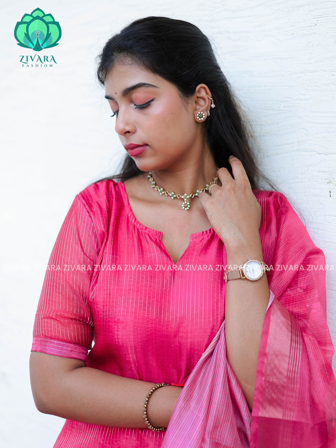 PINK - Pavani - FESTIVE WEAR HOT SELLER EXCLUSIVE TOP AND DUPATTA SET for women- Label Zivara