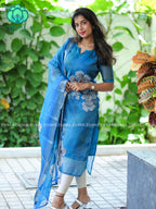 BLUE - Pavani - FESTIVE WEAR HOT SELLER EXCLUSIVE TOP AND DUPATTA SET for women- Label Zivara