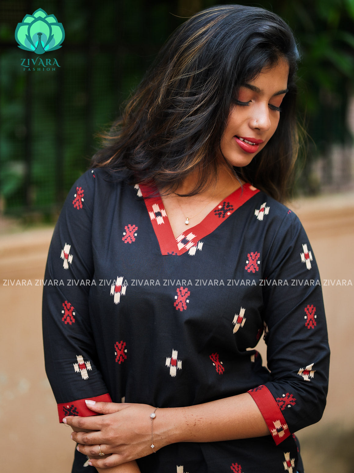 Anu - Black COMFY Woven cotton short office wear  for women- Label Zivara