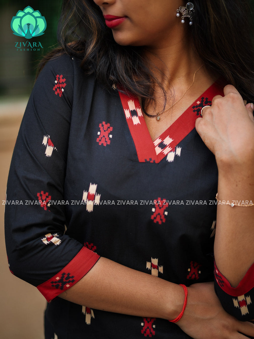 Anu - Black COMFY Woven cotton short office wear  for women- Label Zivara