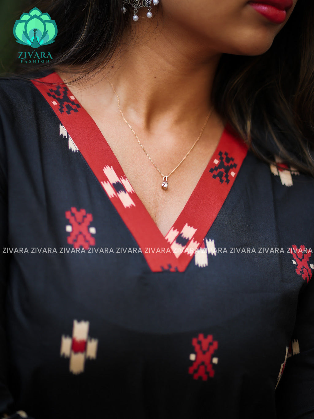 Anu - Black COMFY Woven cotton short office wear  for women- Label Zivara