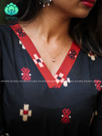 Anu - Black COMFY Woven cotton short office wear  for women- Label Zivara