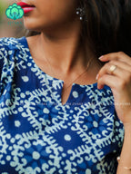 Anu - Indigo blue  COMFY Woven cotton short office wear  for women- Label Zivara