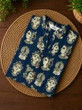 Mira -BLUE KATHAKALI -Trending print cotton straight cut collar neck kurti for office wear - LABEL ZIVARA