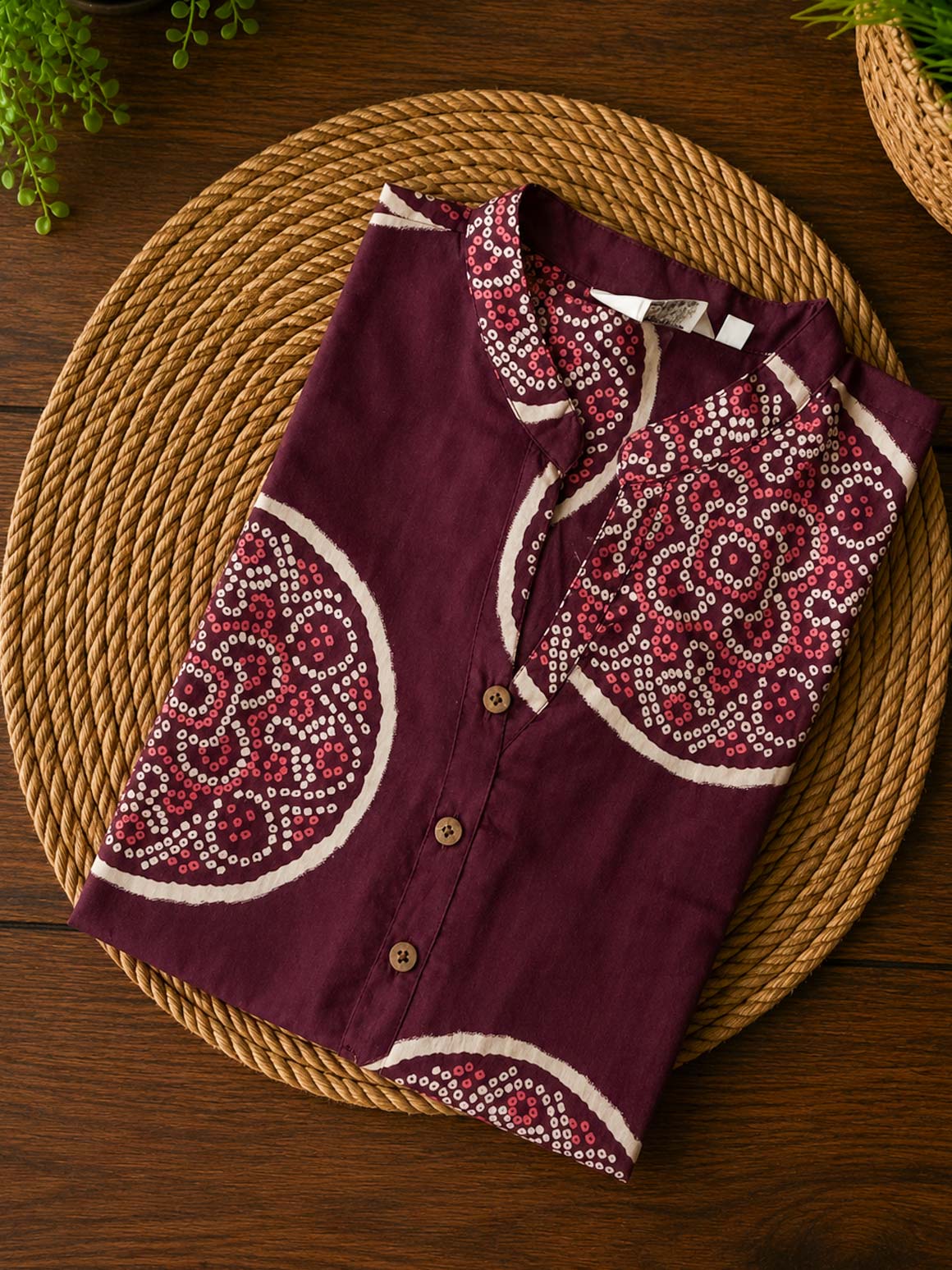Mira - PURPLE ROUND -Trending print cotton straight cut collar neck kurti for office wear - LABEL ZIVARA