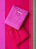 PREORDER - Parvathi - Brilliant Onion and Red OFFICE WEARS- HANDLOOM COTTON- SALWAR SUIT WITH DUPATTA - LABEL ZIVARA