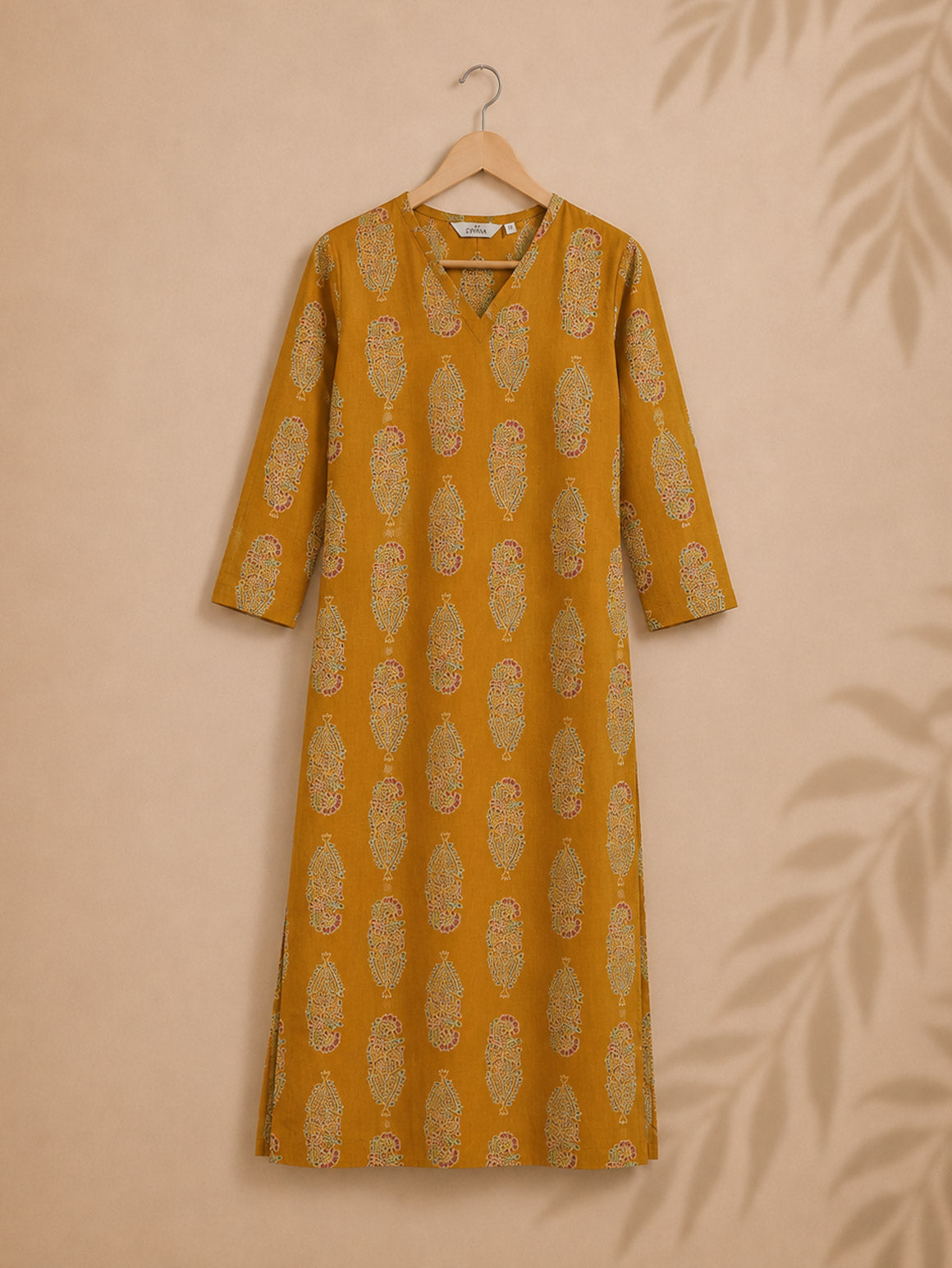 Mira -YELLOW  -Trending print cotton straight cut kurti for office wear - LABEL ZIVARA