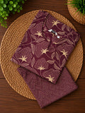 ANITHA- DEEP PURPLE FLORAL - Colourful cotton everyday comfy wear and office wear coord sets for women- Label Zivara