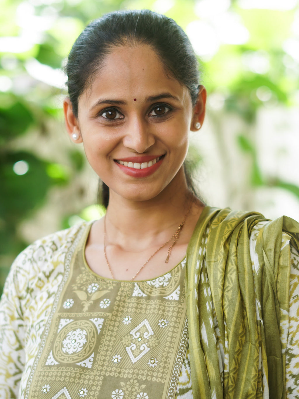 DHANYA - GREEN - Office wear HANDLOOM cotton PATCH WORK - SALWAR SUIT WITH DUPATTA - LABEL ZIVARA