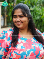 Mihira - Abstract Comfy beautiful print Two tier COTTON  long maxis - Label Zivara