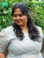 Mihira - Abstract Comfy beautiful print Two tier COTTON  long maxis - Label Zivara