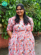 Mihira - FLORAL Comfy beautiful print Two tier COTTON  long maxis - Label Zivara