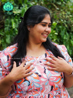 Mihira - FLORAL Comfy beautiful print Two tier COTTON  long maxis - Label Zivara