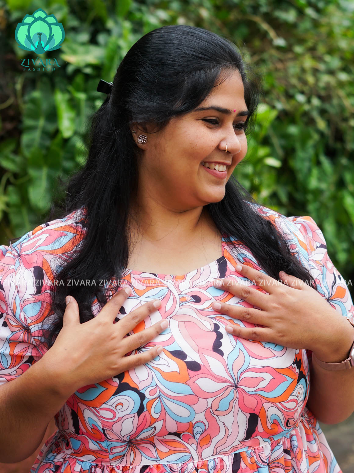 Mihira - FLORAL Comfy beautiful print Two tier COTTON  long maxis - Label Zivara