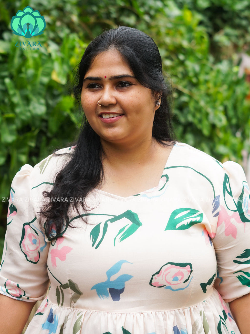 Mihira - FLORAL Comfy beautiful print Two tier COTTON  long maxis - Label Zivara