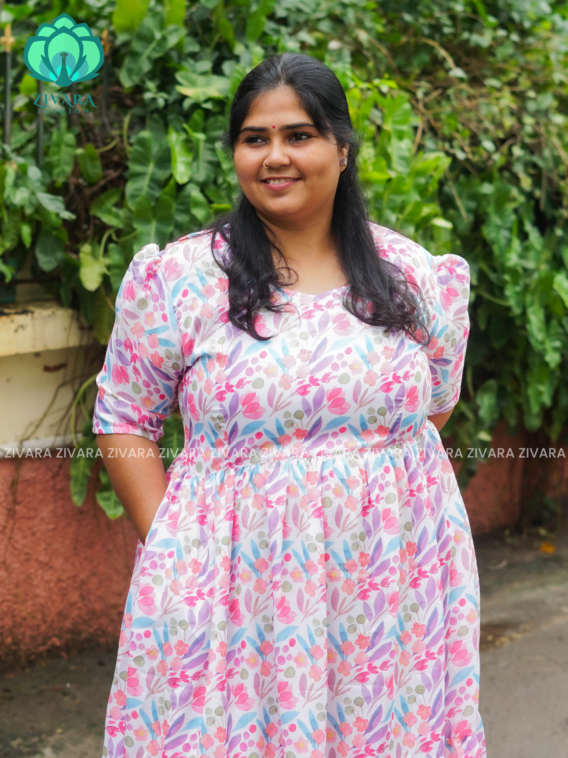 Mihira - FLORAL Comfy beautiful print Two tier COTTON  long maxis - Label Zivara