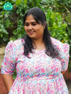 Mihira - FLORAL Comfy beautiful print Two tier COTTON  long maxis - Label Zivara