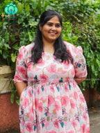 Mihira - FLORAL Comfy beautiful print Two tier COTTON  long maxis - Label Zivara