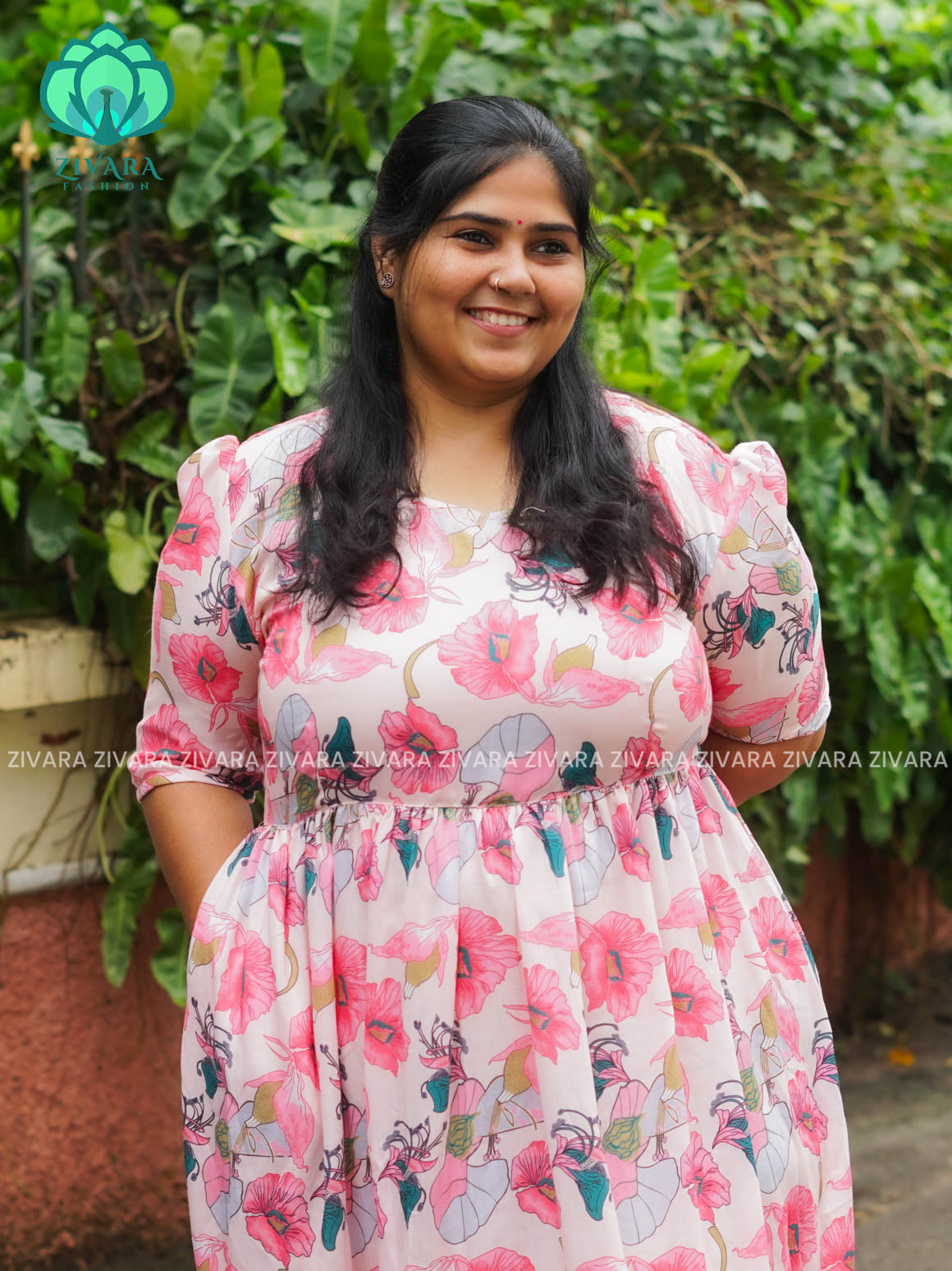 Mihira - FLORAL Comfy beautiful print Two tier COTTON  long maxis - Label Zivara