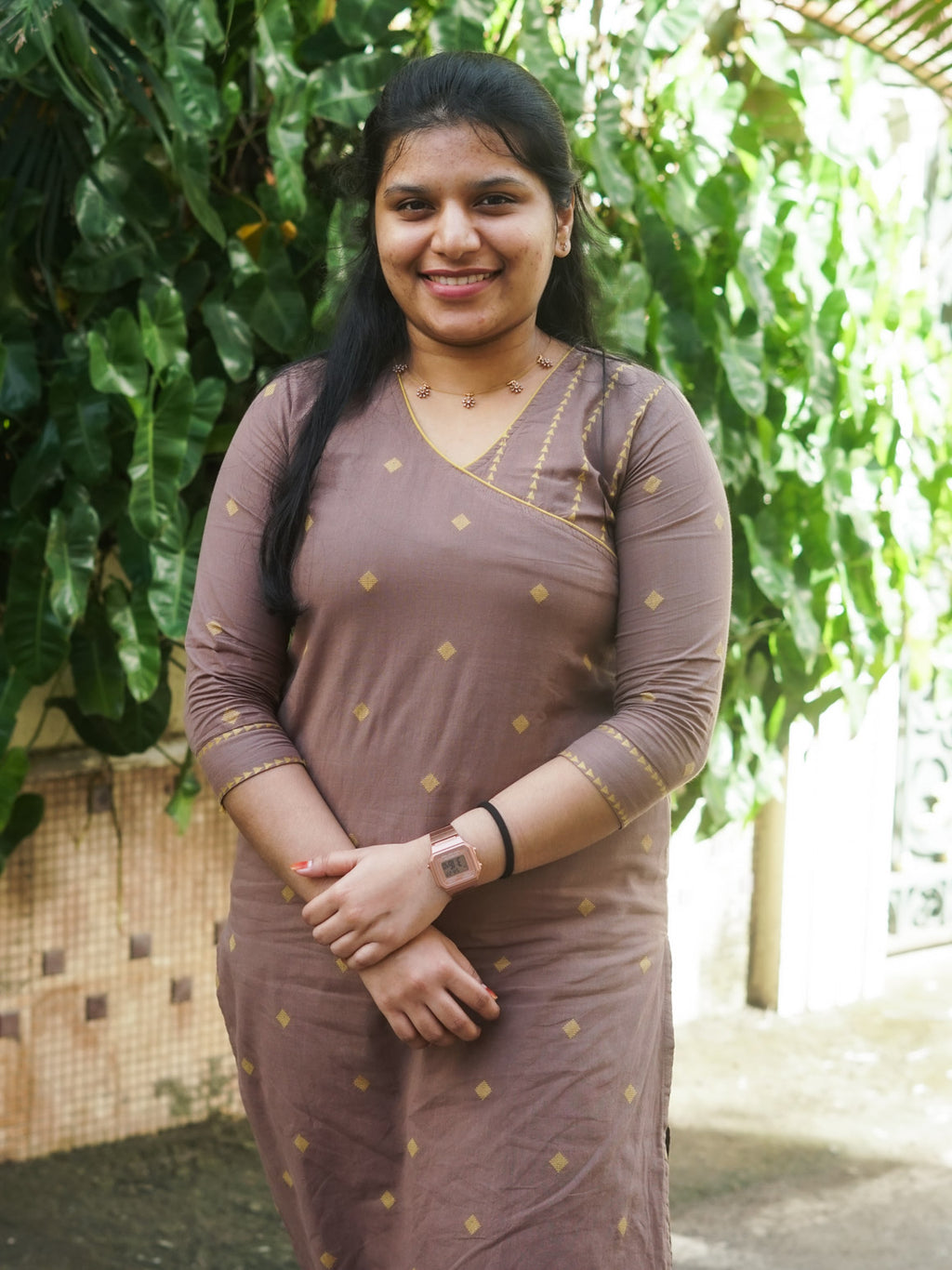 BROWN - Mona- COMFY AND OFFICE WEAR pure handloom cotton pre-washed Full length straight cut coord sets for women- Label Zivara