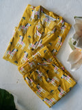 Mahi  -YELLOW ZEBRA PRINT - Colourful cotton everyday COMFY wear and office wear coord sets for women- Label Zivara