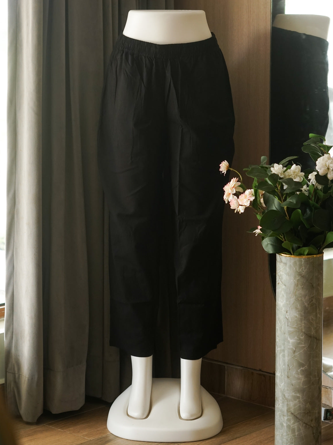 KAJAL - BLACK  - DAILY WEAR PANTS WITH POCKET - LABEL ZIVARA