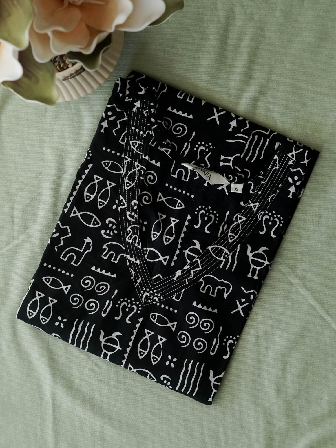 Mira - BLACK ANIMAL PRINT - Trending print cotton straight cut kurti for office wear - LABEL ZIVARA