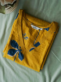 Mira - Yellow butterfly -Trending print cotton straight cut kurti for office wear - LABEL ZIVARA