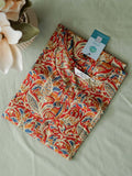 Mira-MULTICOLOUR KALAMKARI  -Trending print cotton straight cut kurthi for office wear - LABEL ZIVARA