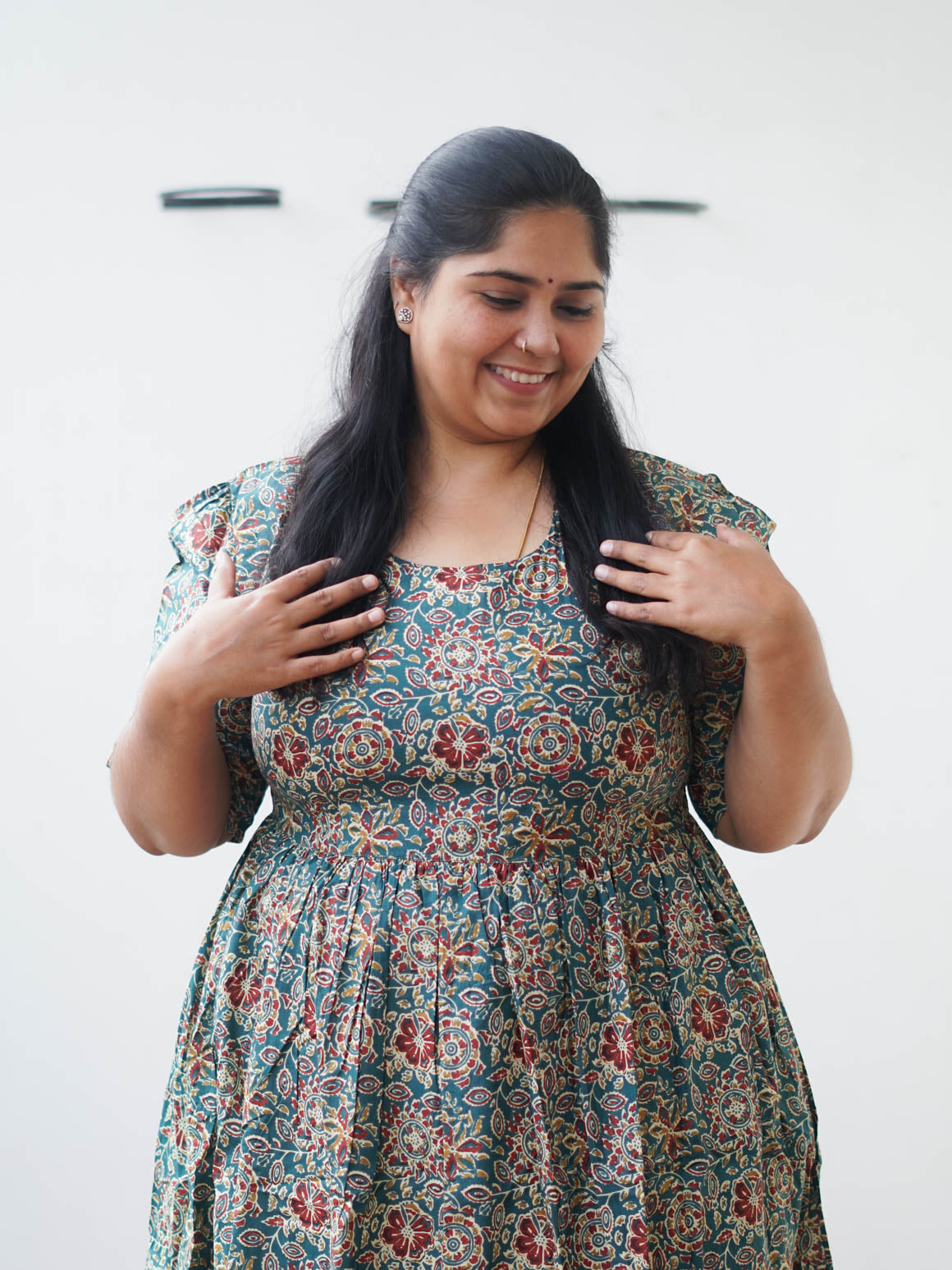 Manvi - Green Floral print COMFY maxi for women - Label Zivara