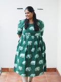 Manvi - Green Elephant COMFY maxi for women- Label Zivara