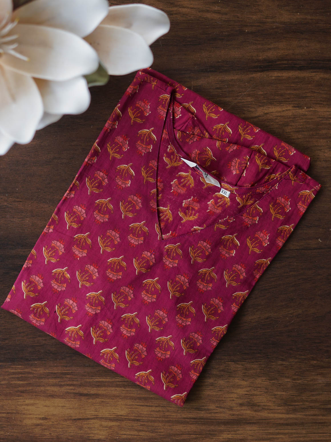 Mira -PURPLE FLORAL-Trending print cotton straight cut kurti for office wear - LABEL ZIVARA