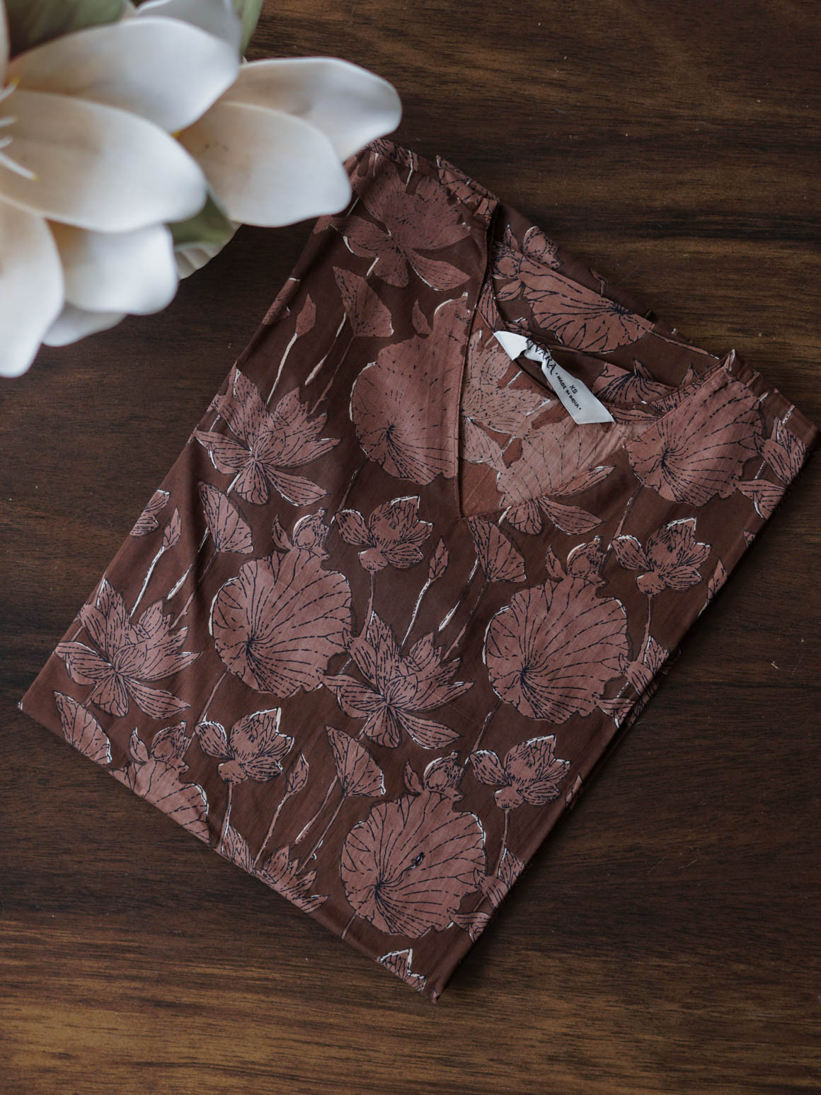 Mira - BROWN LEAF  -Trending print cotton straight cut kurti for office wear - LABEL ZIVARA