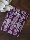 Mira -PURPLE  -Trending print cotton straight cut kurti for office wear - LABEL ZIVARA