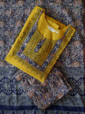 PREORDER- AIRA  - MUSTARD YELLOW  - OFFICE WEARS- HANDLOOM COTTON- SALWAR SUIT WITH DUPATTA - LABEL ZIVARA