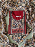 PREORDER - AIRA - DARK RED - OFFICE WEARS- HANDLOOM COTTON- SALWAR SUIT WITH DUPATTA - LABEL ZIVARA