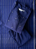 Jhaanavi - Blue  OFFICE WEARS- HANDLOOM COTTON- SALWAR SUIT WITH DUPATTA - LABEL ZIVARA