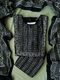 ABINAYA -  BLACK - OFFICE WEARS - JAIPUR COTTON - SALWAR SUIT WITH DUPATTA - LABEL ZIVARA