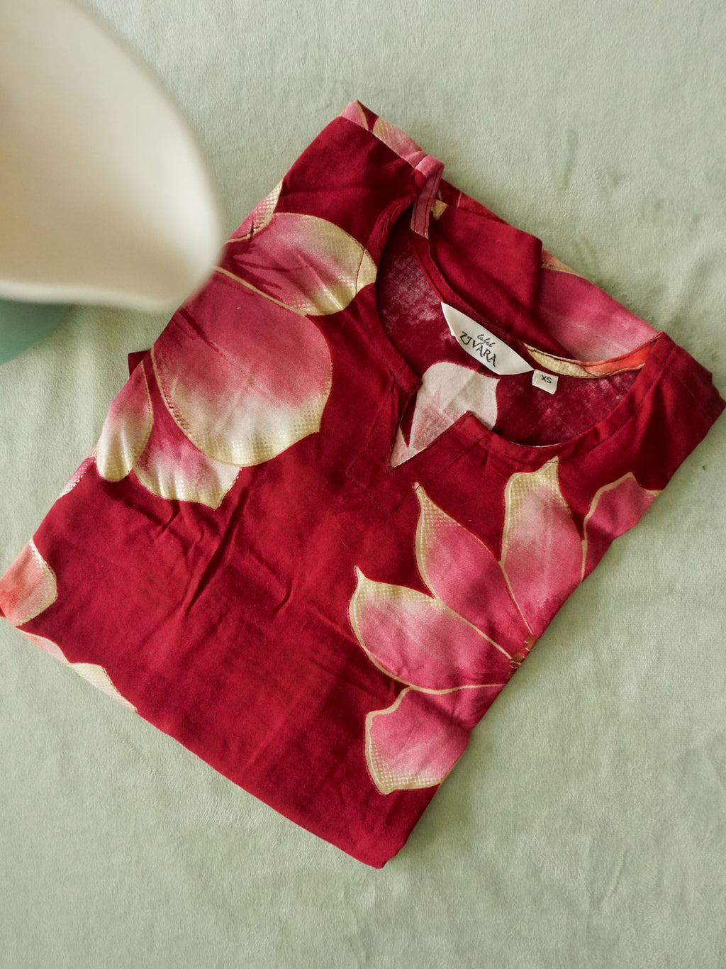 ANVI - MAROON FLORAL  - Trending print VISCOSE straight cut kurti for office wear - LABEL ZIVARA