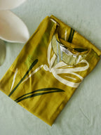 ANVI - ABSTRACT OLIVE GREEN - Trending print VISCOSE straight cut kurti for office wear - LABEL ZIVARA