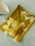 ANVI - OLIVE GREEN FLORAL - Trending print VISCOSE straight cut kurti for office wear - LABEL ZIVARA