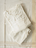PREORDER - VENBA - WHITE   OFFICE WEARS- HANDLOOM COTTON- SALWAR SUIT WITH DUPATTA - LABEL ZIVARA