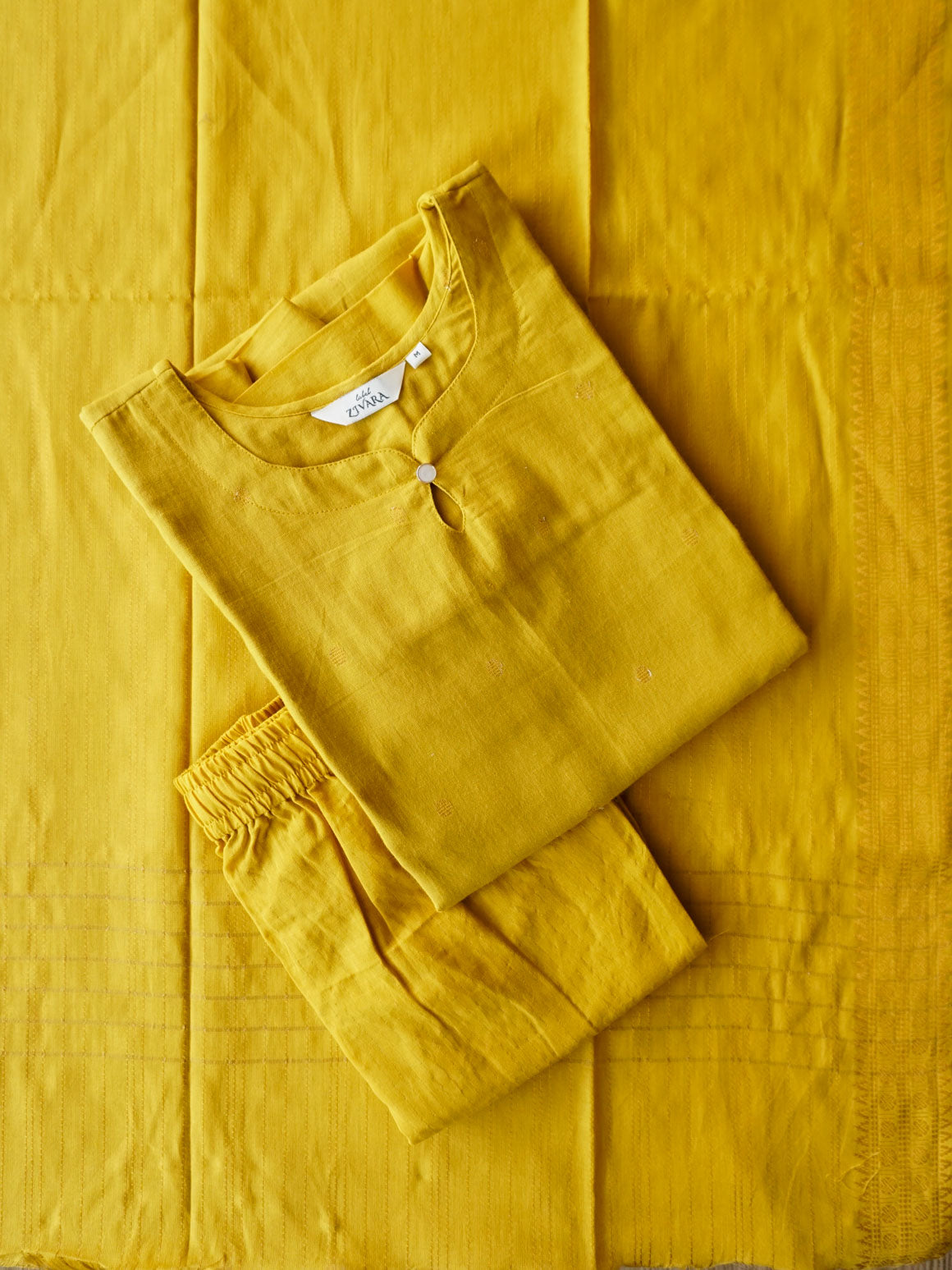 PREORDER - SUHASINI - SUNFLOWER YELLOW - OFFICE WEARS- HANDLOOM COTTON- SALWAR SUIT WITH DUPATTA - LABEL ZIVARA