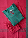 PREORDER -VISHRUTHI - BLUE AND PINK - OFFICE WEARS- HANDLOOM COTTON- SALWAR SUIT WITH DUPATTA - LABEL ZIVARA