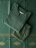 PREORDER - Akshara - ALGAE GREEN  OFFICE WEARS- HANDLOOM COTTON- SALWAR SUIT WITH DUPATTA - LABEL ZIVARA