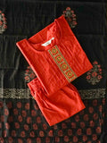 JANANI- FRUITY ORANGE EMBROIDERED PANT  - OFFICE WEARS- HANDLOOM COTTON- SALWAR SUIT WITH DUPATTA - LABEL ZIVARA